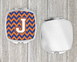 Letter J Chevron Blue and Orange #3 Compact Mirror CJ1060-JSCM by Caroline's Treasures