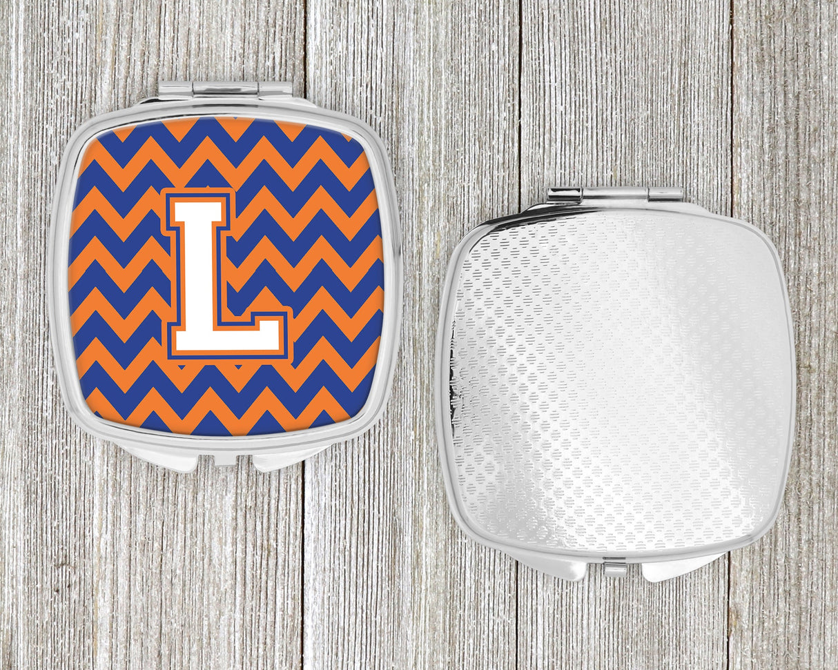 Letter L Chevron Blue and Orange #3 Compact Mirror CJ1060-LSCM by Caroline's Treasures