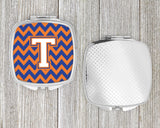 Letter T Chevron Blue and Orange #3 Compact Mirror CJ1060-TSCM by Caroline's Treasures