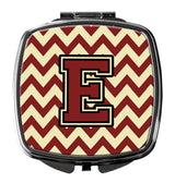 Letter E Chevron Maroon and Gold Compact Mirror CJ1061-ESCM by Caroline's Treasures