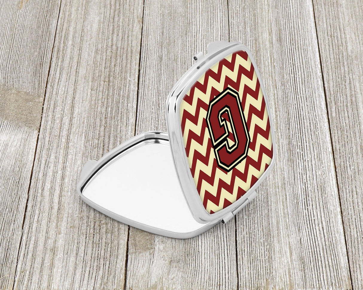 Letter G Chevron Maroon and Gold Compact Mirror CJ1061-GSCM by Caroline's Treasures