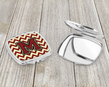 Letter M Chevron Maroon and Gold Compact Mirror CJ1061-MSCM by Caroline's Treasures