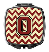 Letter O Chevron Maroon and Gold Compact Mirror CJ1061-OSCM by Caroline's Treasures