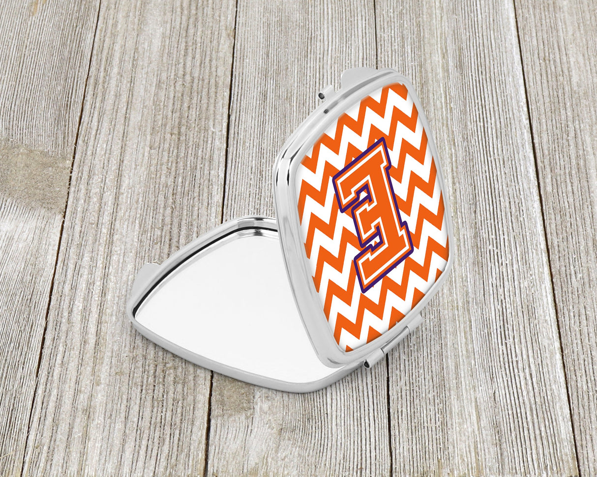 Letter E Chevron Orange and Regalia Compact Mirror CJ1062-ESCM by Caroline's Treasures