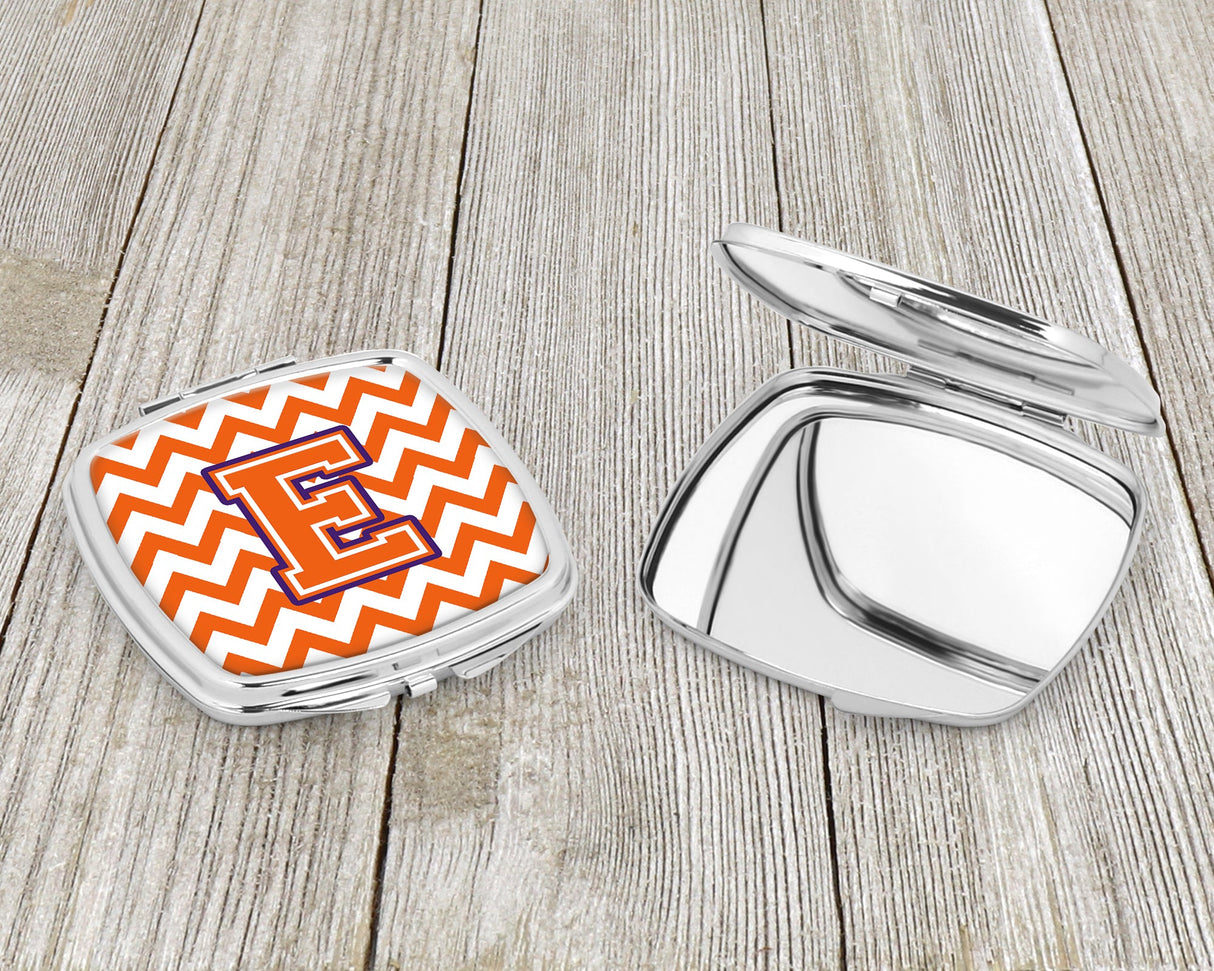 Letter E Chevron Orange and Regalia Compact Mirror CJ1062-ESCM by Caroline's Treasures