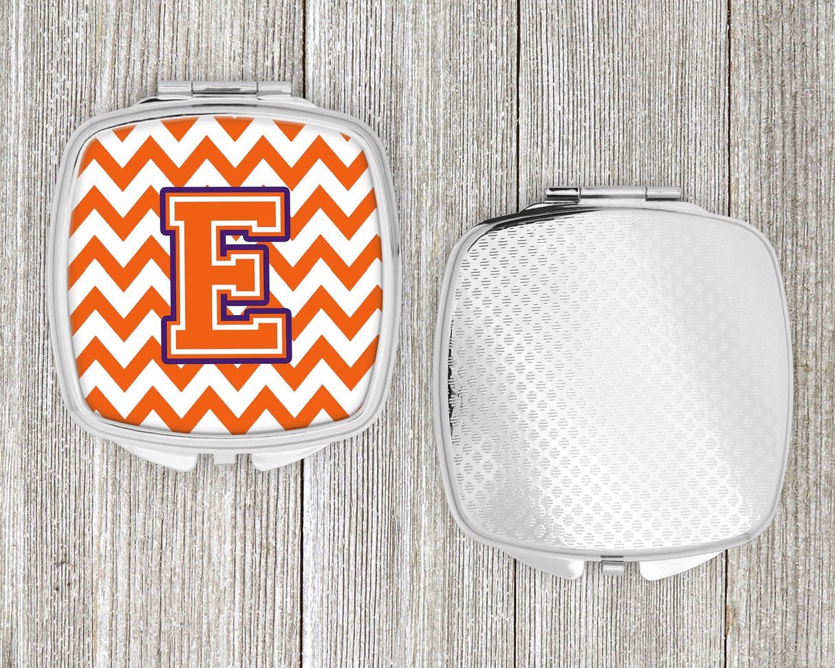 Letter E Chevron Orange and Regalia Compact Mirror CJ1062-ESCM by Caroline's Treasures