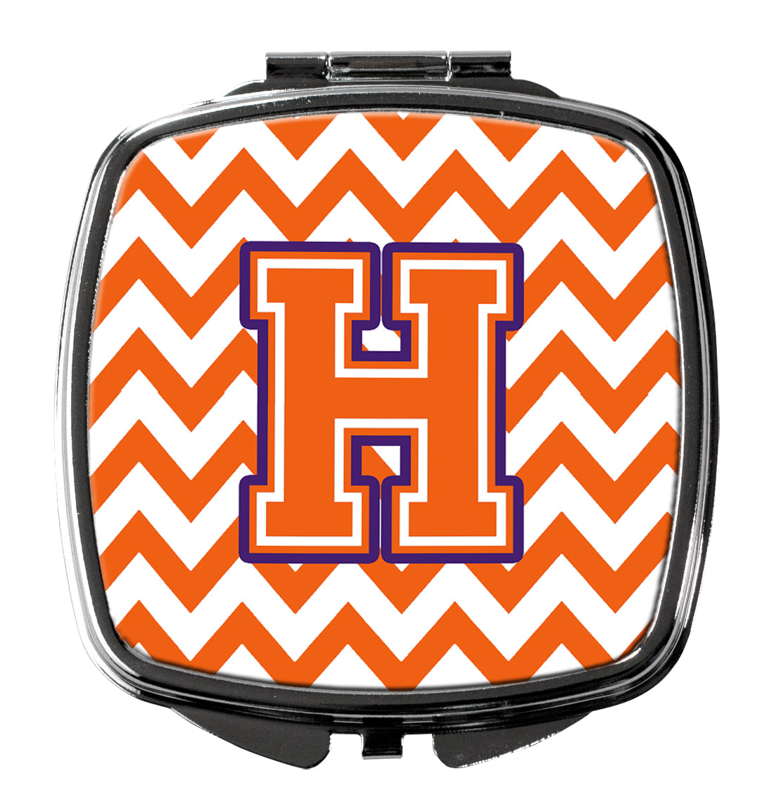 Letter H Chevron Orange and Regalia Compact Mirror CJ1062-HSCM by Caroline's Treasures