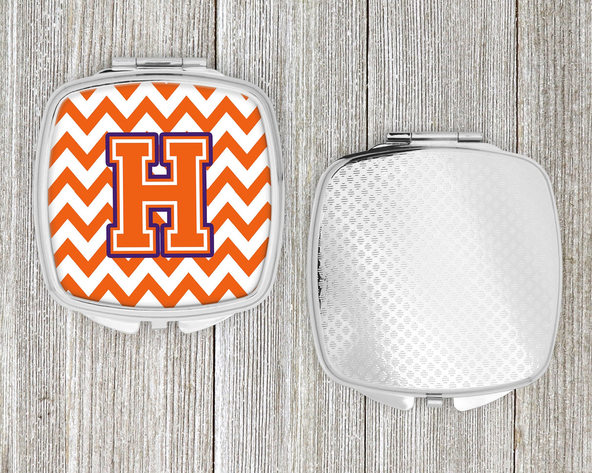 Letter H Chevron Orange and Regalia Compact Mirror CJ1062-HSCM by Caroline's Treasures