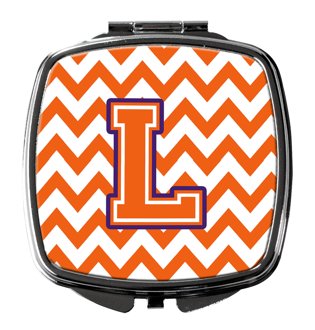 Letter L Chevron Orange and Regalia Compact Mirror CJ1062-LSCM by Caroline's Treasures