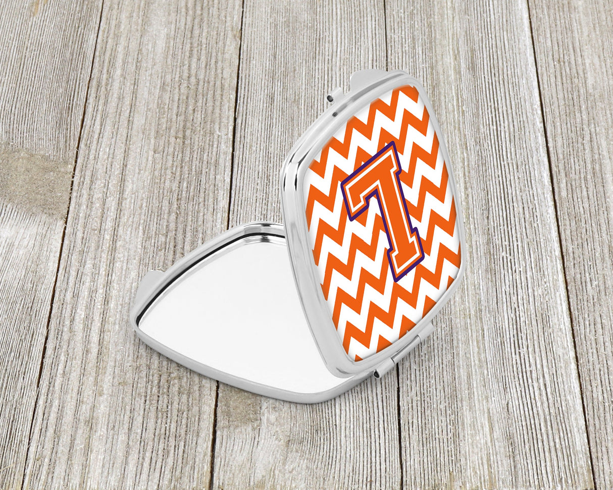 Letter L Chevron Orange and Regalia Compact Mirror CJ1062-LSCM by Caroline's Treasures