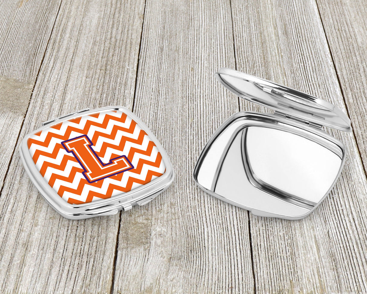 Letter L Chevron Orange and Regalia Compact Mirror CJ1062-LSCM by Caroline's Treasures