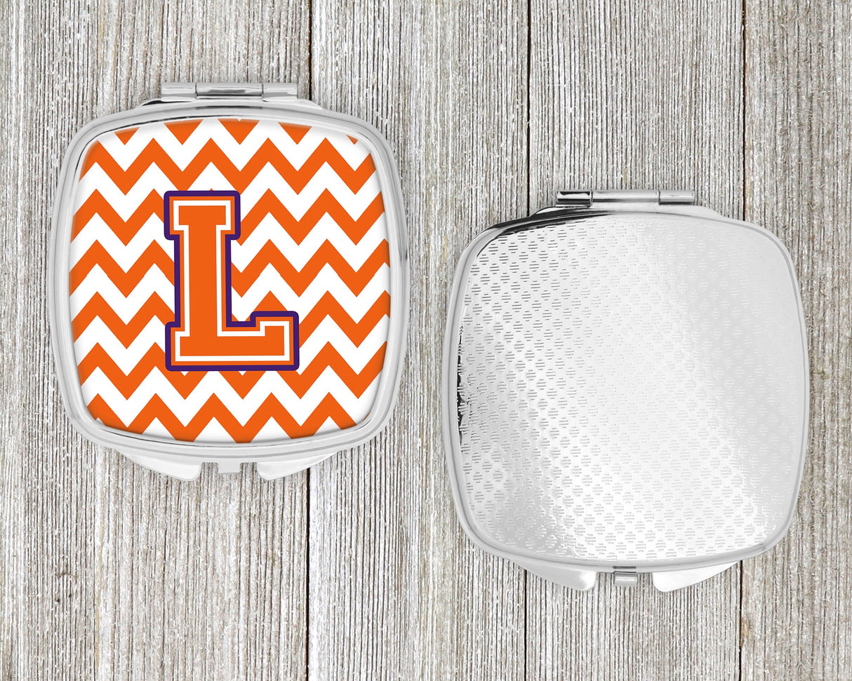 Letter L Chevron Orange and Regalia Compact Mirror CJ1062-LSCM by Caroline's Treasures