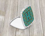 Letter H Football Aqua, Orange and Marine Blue Compact Mirror CJ1063-HSCM by Caroline's Treasures