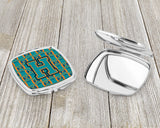 Letter H Football Aqua, Orange and Marine Blue Compact Mirror CJ1063-HSCM by Caroline's Treasures