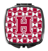 Letter H Football Crimson, grey and white Compact Mirror CJ1065-HSCM by Caroline's Treasures