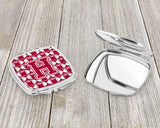 Letter H Football Crimson, grey and white Compact Mirror CJ1065-HSCM by Caroline's Treasures