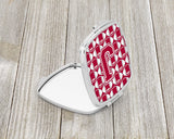 Letter J Football Crimson, grey and white Compact Mirror CJ1065-JSCM by Caroline's Treasures