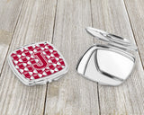 Letter J Football Crimson, grey and white Compact Mirror CJ1065-JSCM by Caroline's Treasures