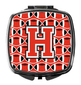 Letter H Football Scarlet and Grey Compact Mirror CJ1067-HSCM by Caroline's Treasures