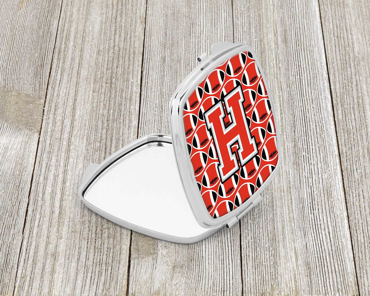 Letter H Football Scarlet and Grey Compact Mirror CJ1067-HSCM by Caroline's Treasures