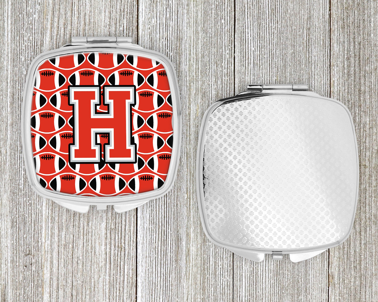 Letter H Football Scarlet and Grey Compact Mirror CJ1067-HSCM by Caroline's Treasures