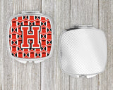 Letter H Football Scarlet and Grey Compact Mirror CJ1067-HSCM by Caroline's Treasures