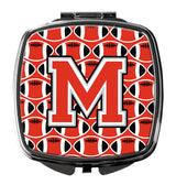 Letter M Football Scarlet and Grey Compact Mirror CJ1067-MSCM by Caroline's Treasures