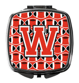 Letter W Football Scarlet and Grey Compact Mirror CJ1067-WSCM by Caroline's Treasures