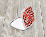 Letter W Football Scarlet and Grey Compact Mirror CJ1067-WSCM by Caroline's Treasures