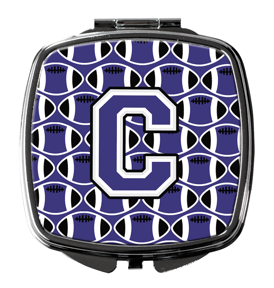 Letter C Football Purple and White Compact Mirror CJ1068-CSCM by Caroline's Treasures