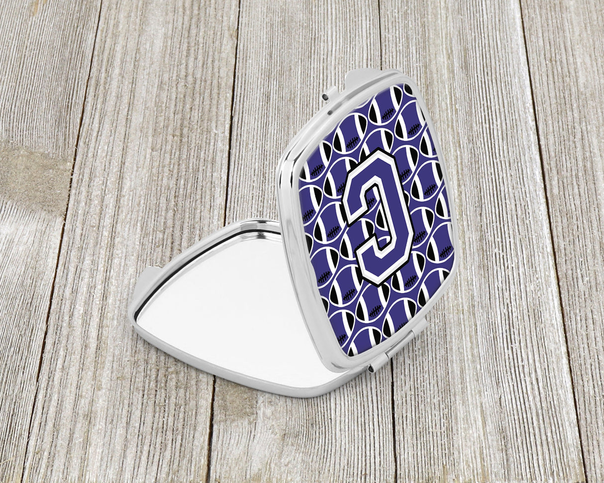 Letter C Football Purple and White Compact Mirror CJ1068-CSCM by Caroline's Treasures