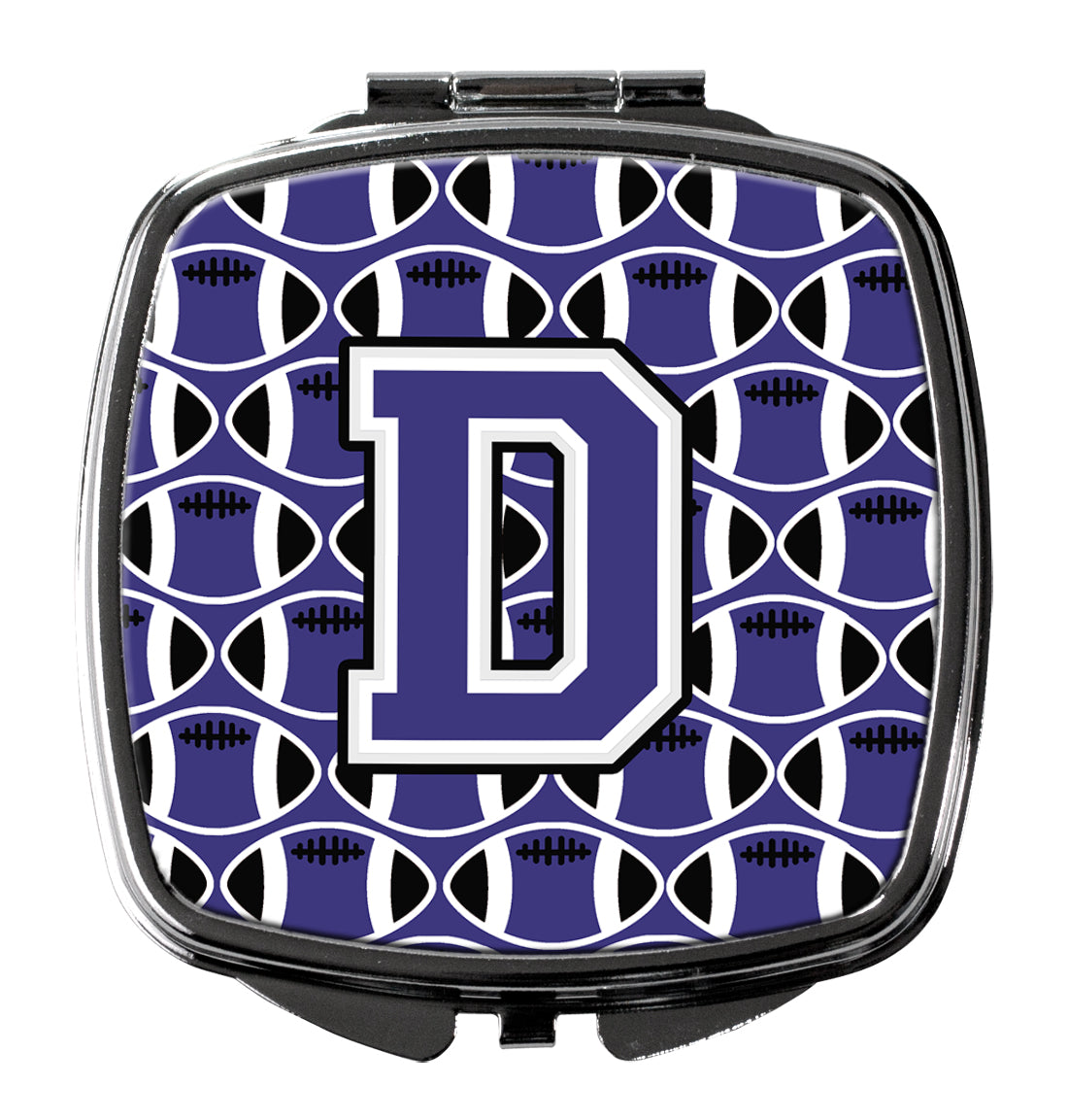 Letter D Football Purple and White Compact Mirror CJ1068-DSCM by Caroline's Treasures