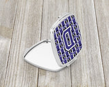 Letter D Football Purple and White Compact Mirror CJ1068-DSCM by Caroline's Treasures