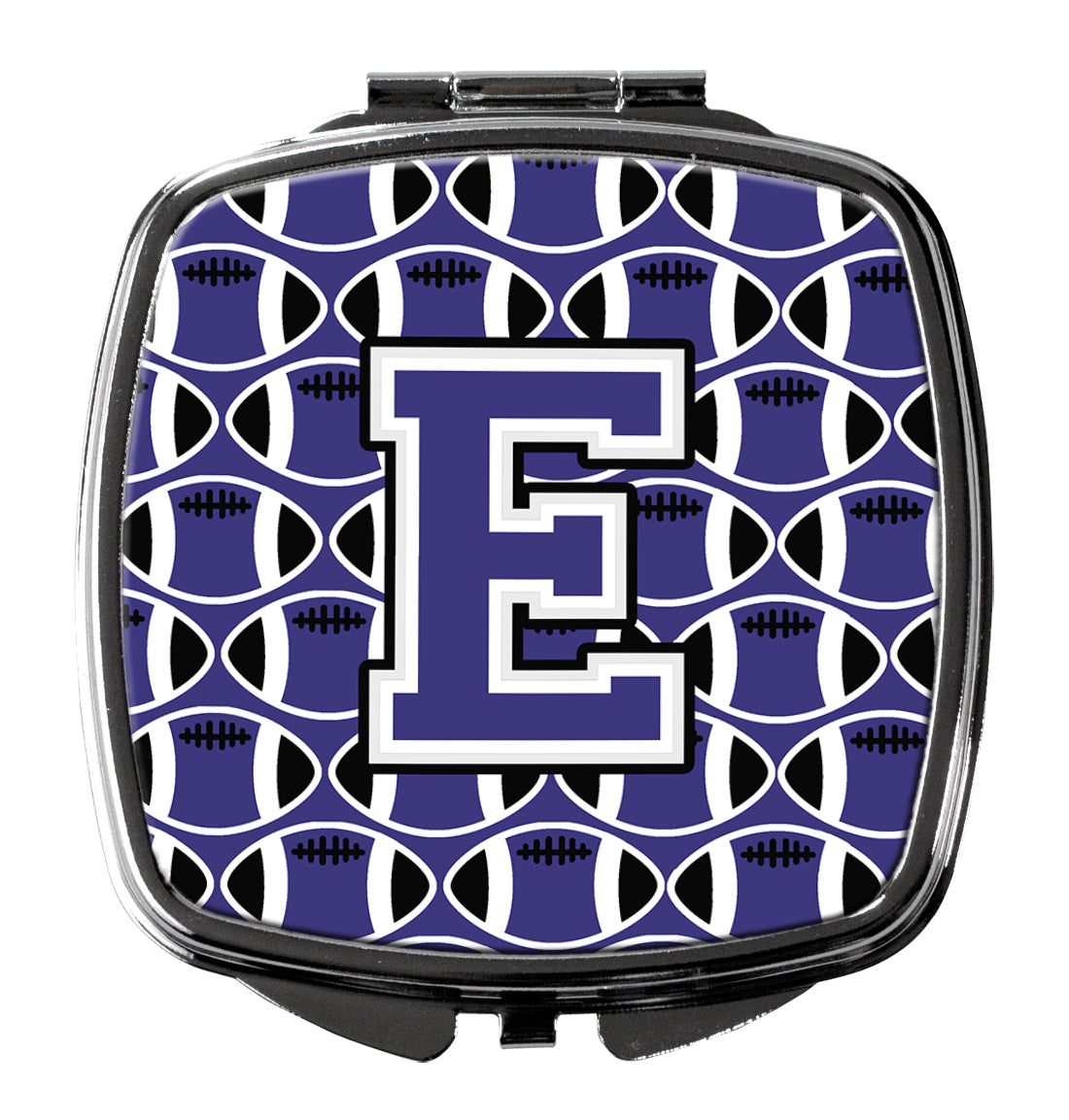 Letter E Football Purple and White Compact Mirror CJ1068-ESCM by Caroline's Treasures