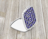 Letter E Football Purple and White Compact Mirror CJ1068-ESCM by Caroline's Treasures