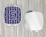 Letter E Football Purple and White Compact Mirror CJ1068-ESCM by Caroline's Treasures