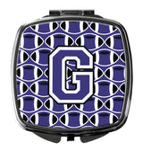 Letter G Football Purple and White Compact Mirror CJ1068-GSCM by Caroline's Treasures