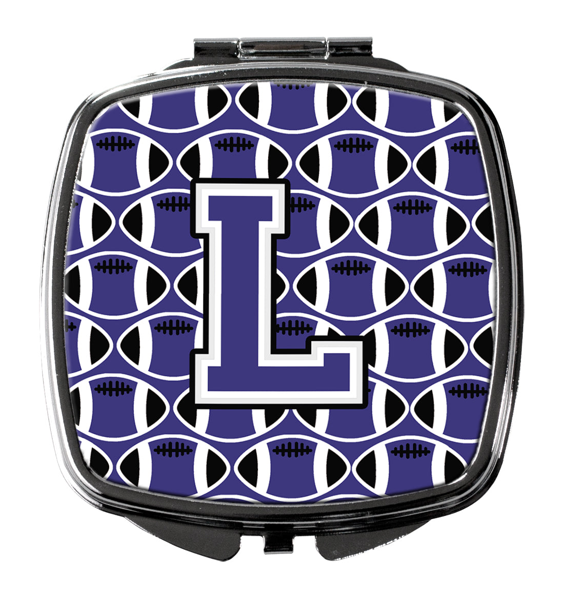 Letter L Football Purple and White Compact Mirror CJ1068-LSCM by Caroline's Treasures