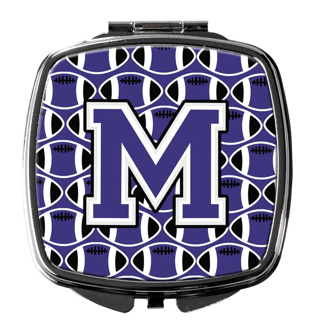 Letter M Football Purple and White Compact Mirror CJ1068-MSCM by Caroline's Treasures