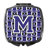 Letter M Football Purple and White Compact Mirror CJ1068-MSCM by Caroline's Treasures