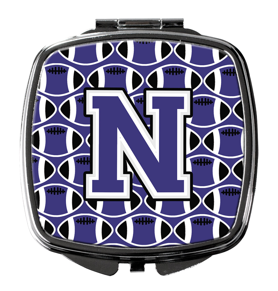 Letter N Football Purple and White Compact Mirror CJ1068-NSCM by Caroline's Treasures