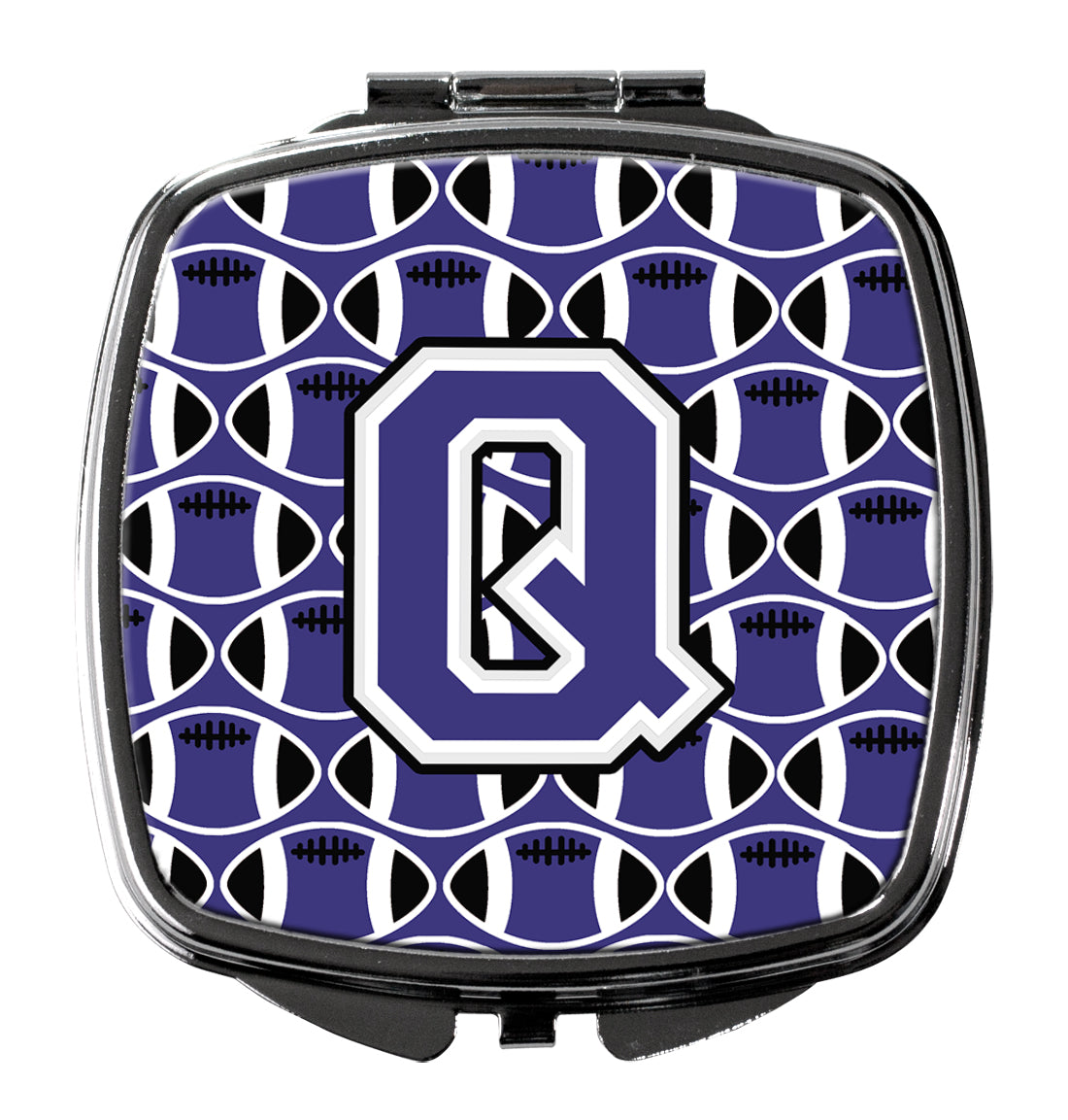 Letter Q Football Purple and White Compact Mirror CJ1068-QSCM by Caroline's Treasures