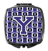 Letter Y Football Purple and White Compact Mirror CJ1068-YSCM by Caroline's Treasures