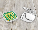 Letter H Football Green and Gold Compact Mirror CJ1069-HSCM by Caroline's Treasures