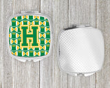 Letter H Football Green and Gold Compact Mirror CJ1069-HSCM by Caroline's Treasures