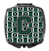 Letter C Football Green and White Compact Mirror CJ1071-CSCM by Caroline's Treasures