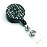 Letter F Football Green and White Retractable Badge Reel CJ1071-FBR by Caroline's Treasures