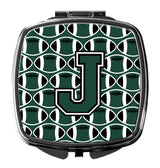 Letter J Football Green and White Compact Mirror CJ1071-JSCM by Caroline's Treasures