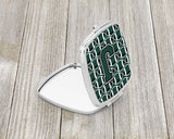 Letter J Football Green and White Compact Mirror CJ1071-JSCM by Caroline's Treasures