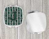 Letter J Football Green and White Compact Mirror CJ1071-JSCM by Caroline's Treasures